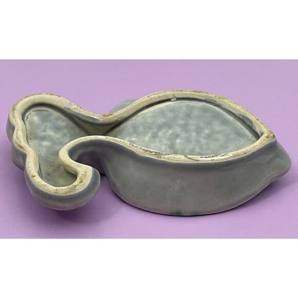 Vintage 80s fish soap dish, green, white and grey, ceramic soap holder - Picture 9 of 10